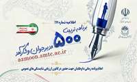  اطلاعیه شماره ۱۷_ اعلام برنامه زمانی داوطلبان جهت حضور در کانون ارزیابی شایستگی‌های عمومی برنامه «تربیت ۵۰۰ مدیر جوان و کارآمد»